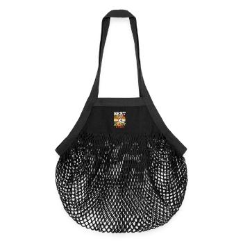 Corgi Papa Fête des Pères Rétro - Sac de courses en mesh bio - noir - Devant