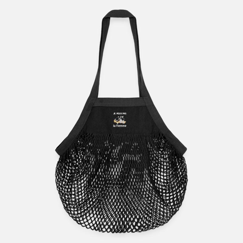 je peux pas j'ai la flemme - Sac de courses en mesh bio - noir