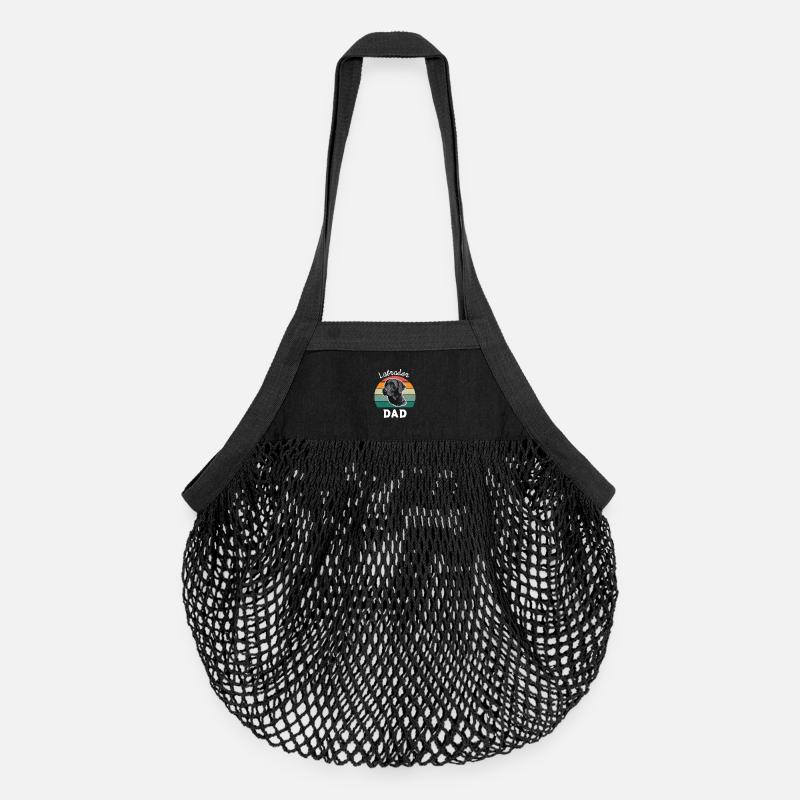 Labrador Dad Vintage Labrador Propriétaire - Sac de courses en mesh bio - noir