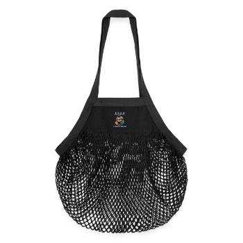 ASAP As Slow As Possible Cool Sloth Fun Quote - Organic Mesh Shopping Bag - black - Front