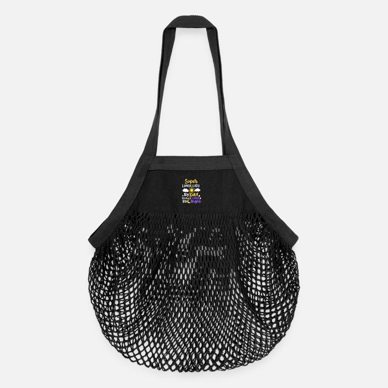 Mittagessen Dame Schule Cafeteria Arbeiter - Organic Mesh-Einkaufstasche - Schwarz