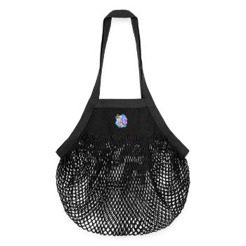 Zahl 1 Nummer Eins - Meerjungfrau Motiv - Organic Mesh-Einkaufstasche - Schwarz - Vorne