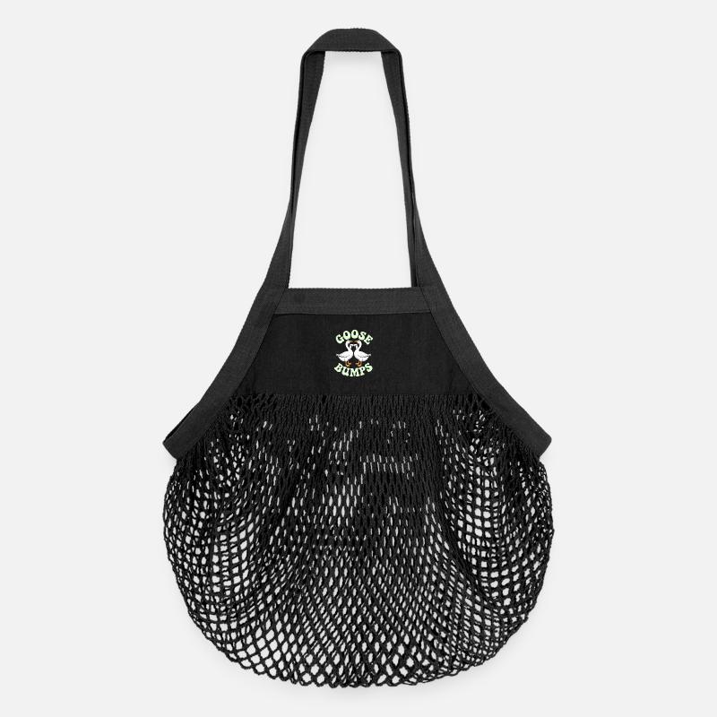 Duo d’oie Emblème du cœur - Sac de courses en mesh bio - noir