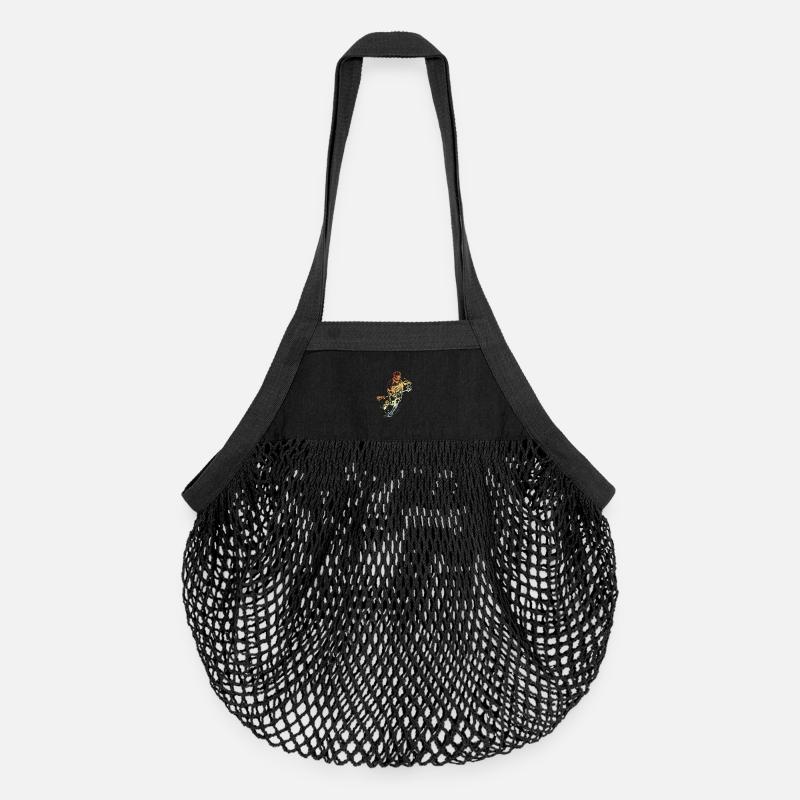 Joueur de crosse vintage - Sac de courses en mesh bio - noir