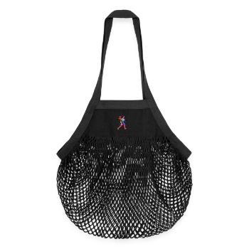Runner Girl Retrowave - Organic Mesh Shopping Bag - black - Front