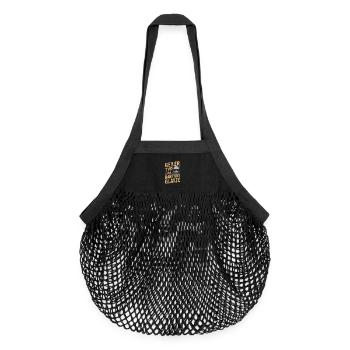 guy with beard & bald head beard wearer - Organic Mesh Shopping Bag - black - Front