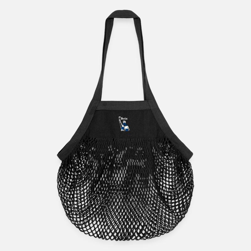Berlin Demonstration Motif - Organic Mesh Shopping Bag - black