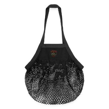 Conception de lettrage néon motivant - Sac de courses en mesh bio - noir - Devant