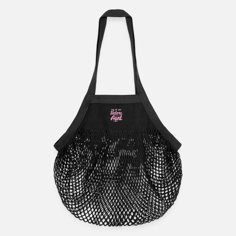 Nur die besten Schwestern werden zur Tante befördert - Organic Mesh-Einkaufstasche - Schwarz