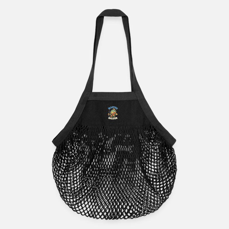 Master Baiter – Lustiger Angler Spruch - Organic Mesh-Einkaufstasche - Schwarz