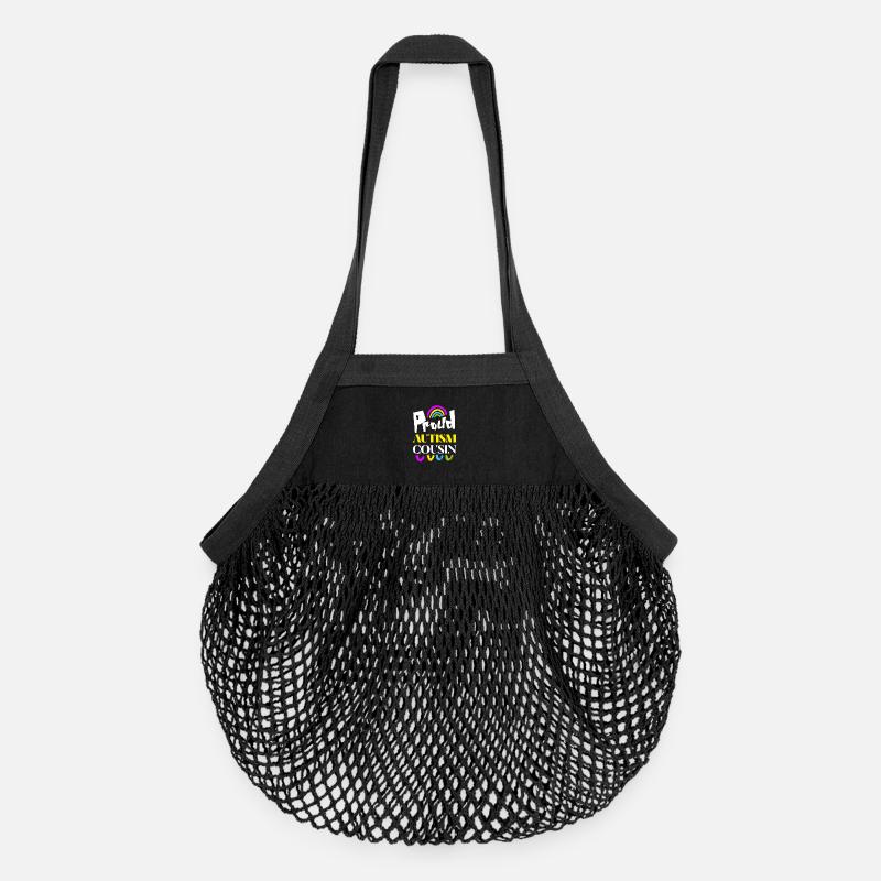 Fier cousin de l’autisme - Sac de courses en mesh bio - noir