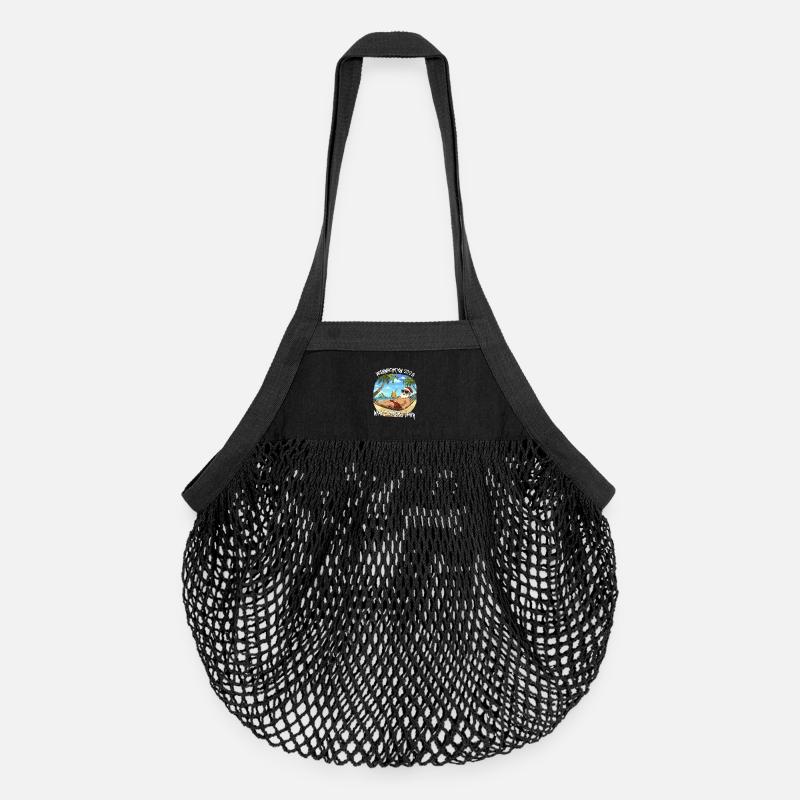 Vacances de Noël sur la plage 2025 - Sac de courses en mesh bio - noir
