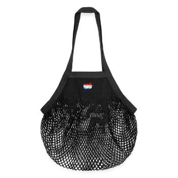 Holland flag, torn style - Organic Mesh Shopping Bag - black - Front