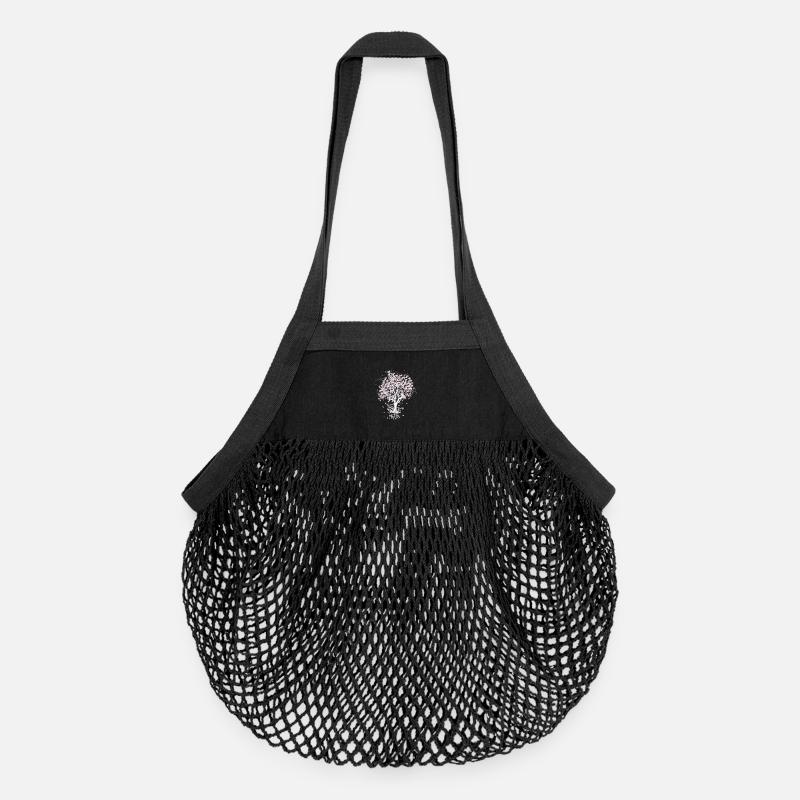 Kirschblütenbaum im Einkaufswagen - Organic Mesh-Einkaufstasche - Schwarz