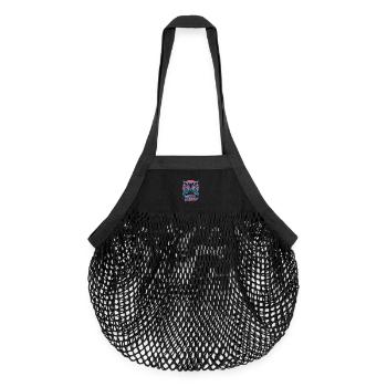 Night Vision Eule Retro Nacht Gaming - Organic Mesh-Einkaufstasche - Schwarz - Vorne