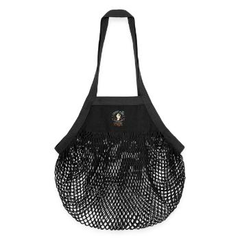 Crimp King Bouldering Challenge Erklimmen Sie zum Ruhm - Organic Mesh-Einkaufstasche - Schwarz - Vorne