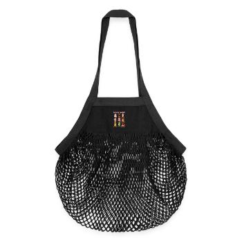  Café De Axolotl Niedliches - Organic Mesh-Einkaufstasche - Schwarz - Vorne