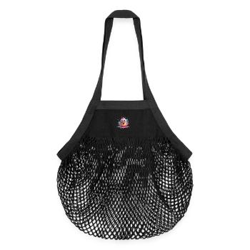Kunterbunter Cupcake mit Gesicht - Organic Mesh-Einkaufstasche - Schwarz - Vorne