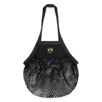 Journée rétro du coucher de soleil au prisonnier - Sac de courses en mesh bio - noir - Devant