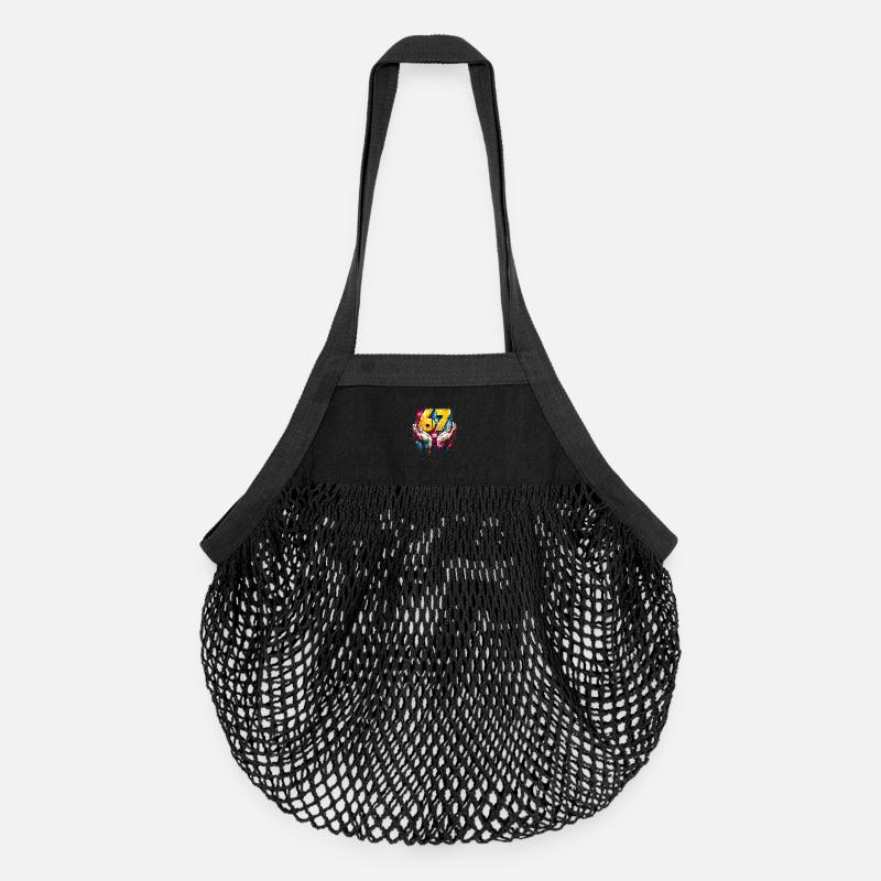 6 7 Graffiti Meme - Organic Mesh Shopping Bag - black