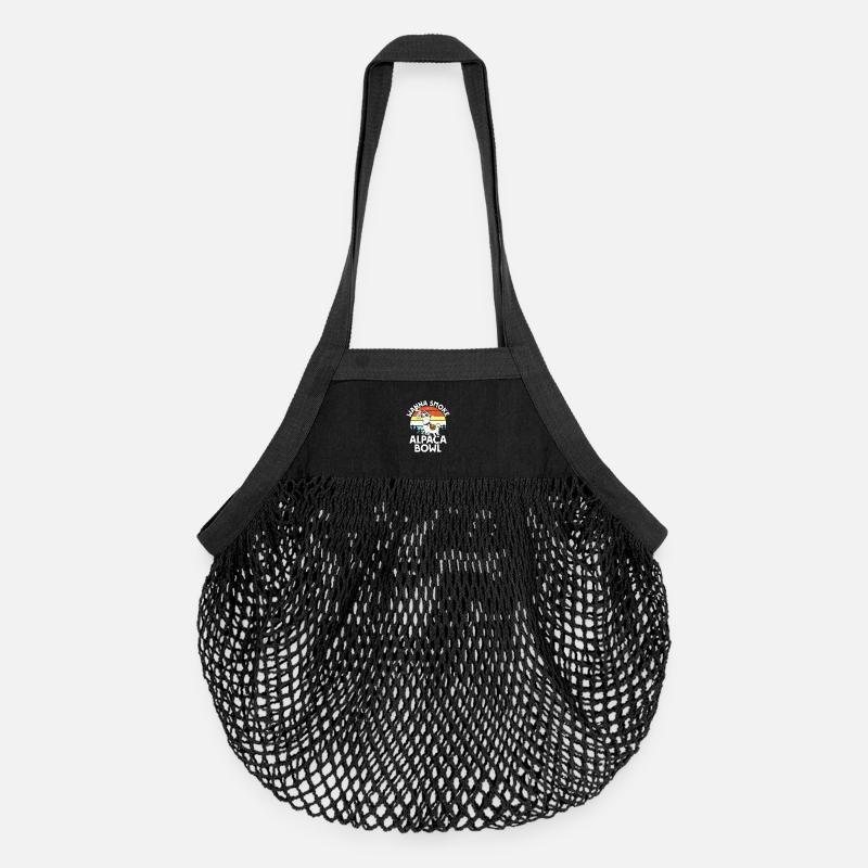 Alpaga Bowl Sunset Forêt Rétro - Sac de courses en mesh bio - noir