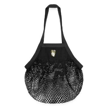 Baisse-toi ! Motif de doigt d’honneur en canard malicieux - Sac de courses en mesh bio - noir - Devant