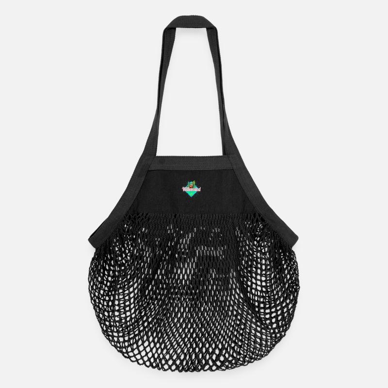 Souvenir rétro de vacances caribéennes à Willemstad Curaçao - Sac de courses en mesh bio - noir