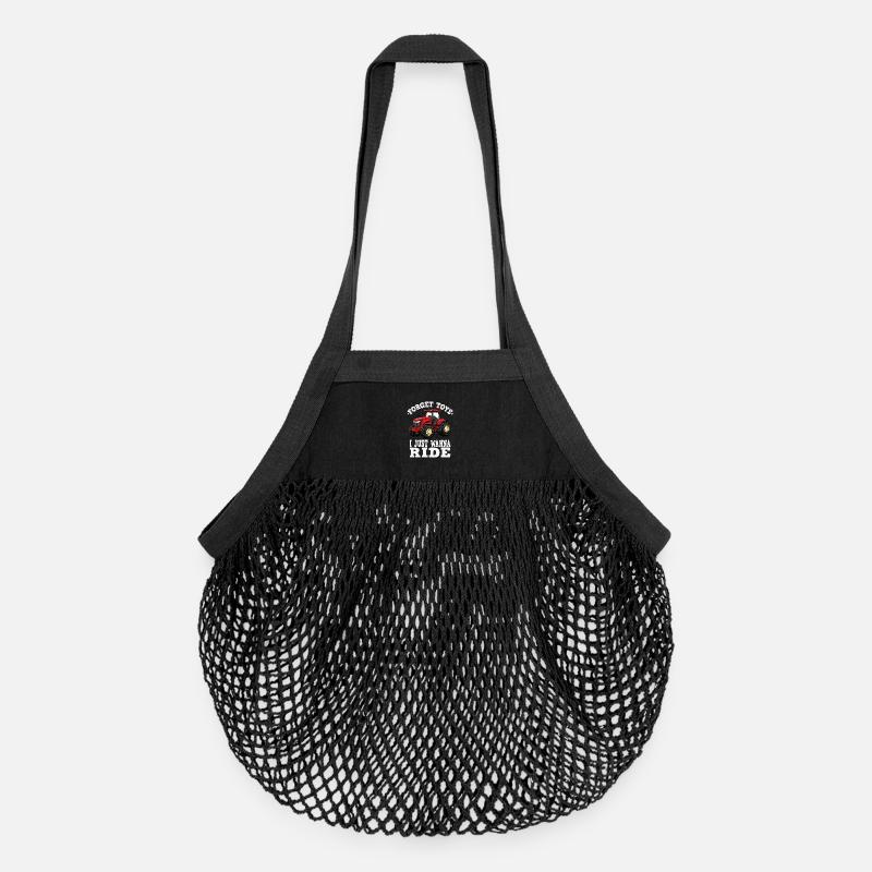 Traktor Mood Je veux juste rouler - Sac de courses en mesh bio - noir