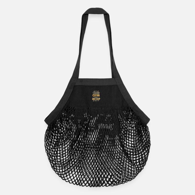 Sauber nach dem Kehren | Schornsteinfeger - Organic Mesh-Einkaufstasche - Schwarz