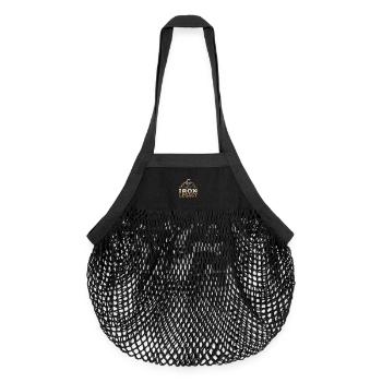 Vintage Gym Bodybuilding Eagle Retro Strength Fitness - Organic Mesh Shopping Bag - black - Front