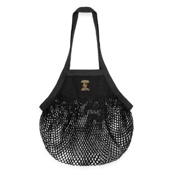 Serval im Menschenkostüm - Organic Mesh-Einkaufstasche - Schwarz - Vorne