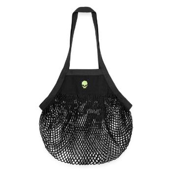 Tache de crâne - Sac de courses en mesh bio - noir - Devant