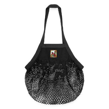 Glasmalerei Rosen - Organic Mesh-Einkaufstasche - Schwarz - Vorne