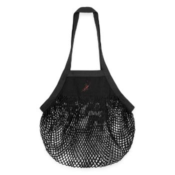 Abstract Feather / Line / Pink / Pattern / Nature - Organic Mesh Shopping Bag - black - Front