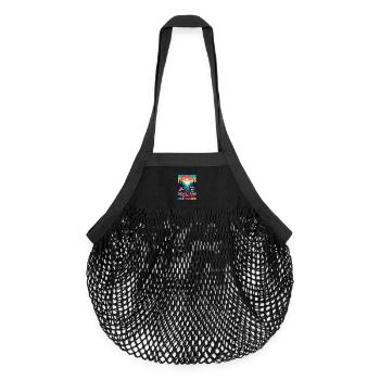 Bikepacking Sunset Adventure - Organic Mesh Shopping Bag - black - Front