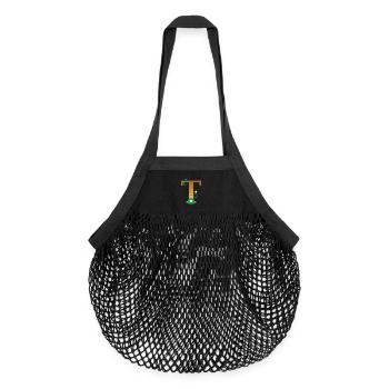 T - Organic Mesh-Einkaufstasche - Schwarz - Vorne