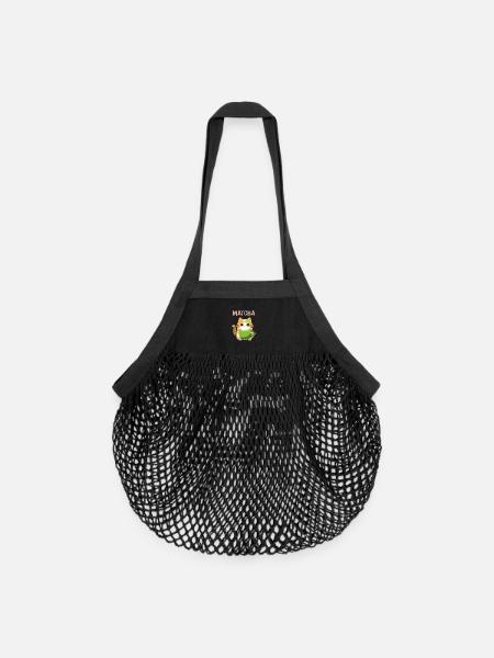 Chat Matcha - Sac de courses en mesh bio - noir