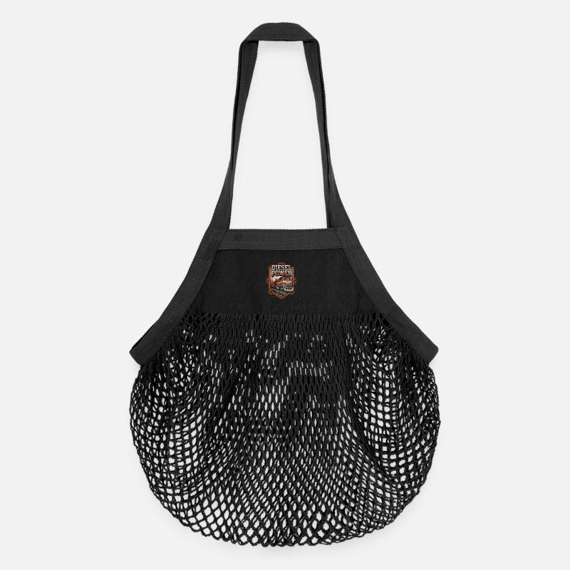 Locomotive industrielle pour trains de marchandises - Sac de courses en mesh bio - noir