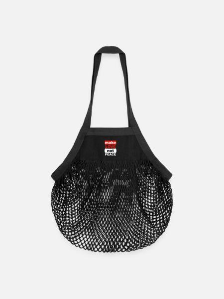 Faites l’amour, pas la paix - Sac de courses en mesh bio - noir