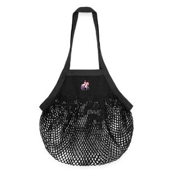 Princesse sur une licorne - Sac de courses en mesh bio - noir - Devant