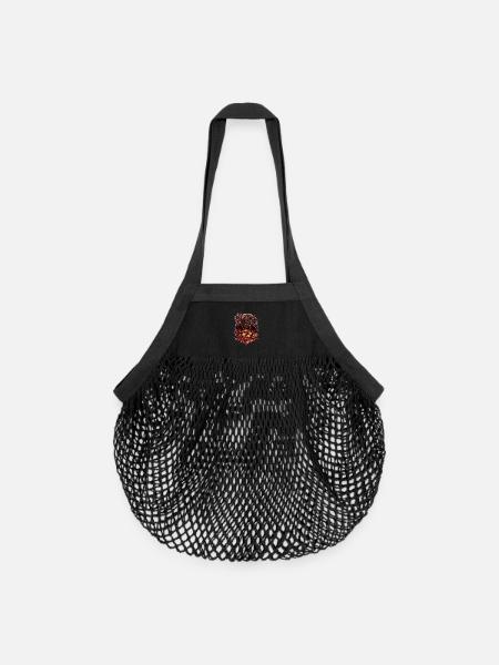 Grim Reaper with Skull Mountain - Organic Mesh Shopping Bag - black
