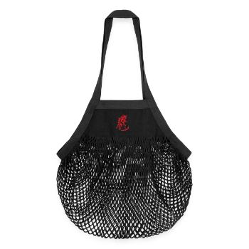 Kätzchen-Kaiju-Brüllen, Catzilla - Organic Mesh-Einkaufstasche - Schwarz - Vorne