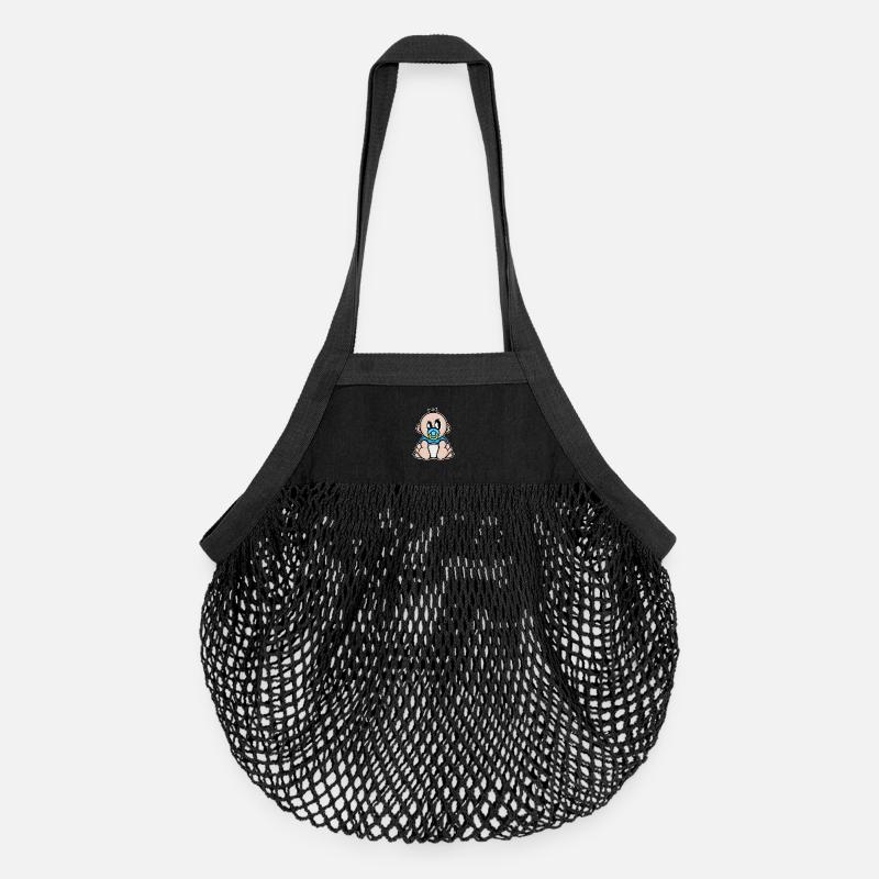 bébé, grossesse - Sac de courses en mesh bio - noir