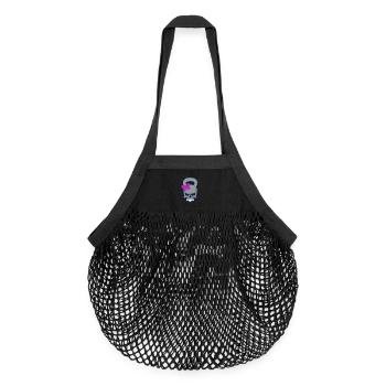 Kettlebell-Skull (weiblich) - Organic Mesh-Einkaufstasche - Schwarz - Vorne