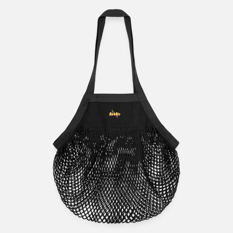 funky - Sac de courses en mesh bio - noir