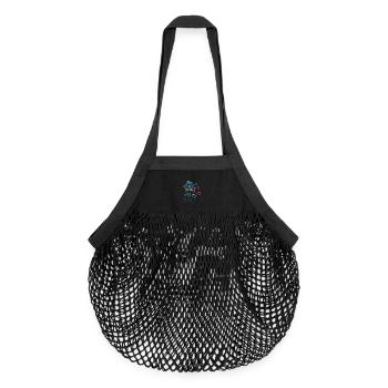 Pfote, Pfoten, Tatze,Fussababdruck,hufeisenabdruck - Organic Mesh-Einkaufstasche - Schwarz - Vorne