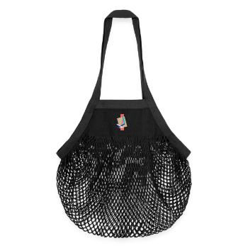 Abstraktes Geometrie-Motiv in Pastellfarben - Organic Mesh-Einkaufstasche - Schwarz - Vorne