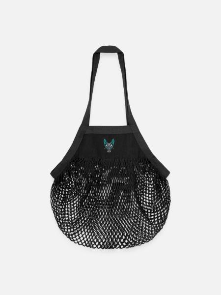 Mecha Fox - Organic Mesh Shopping Bag - black