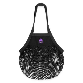 Distel Mond Symbol - Florales Naturmotiv - Organic Mesh-Einkaufstasche - Schwarz - Vorne