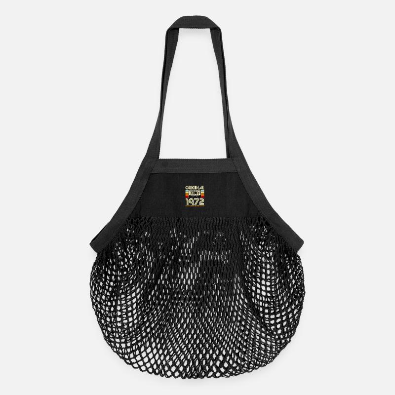 Original 1972 Retro Cassette - Organic Mesh Shopping Bag - black